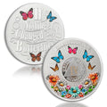 Colorful Sunflower 4 Year Sobriety Coin Butterfly Four Year Sobriety Chip Courage to Change AA Chips and Medallion Silver AA Coin Recovery Anniversary Token Sobriety Gifts for Men Women