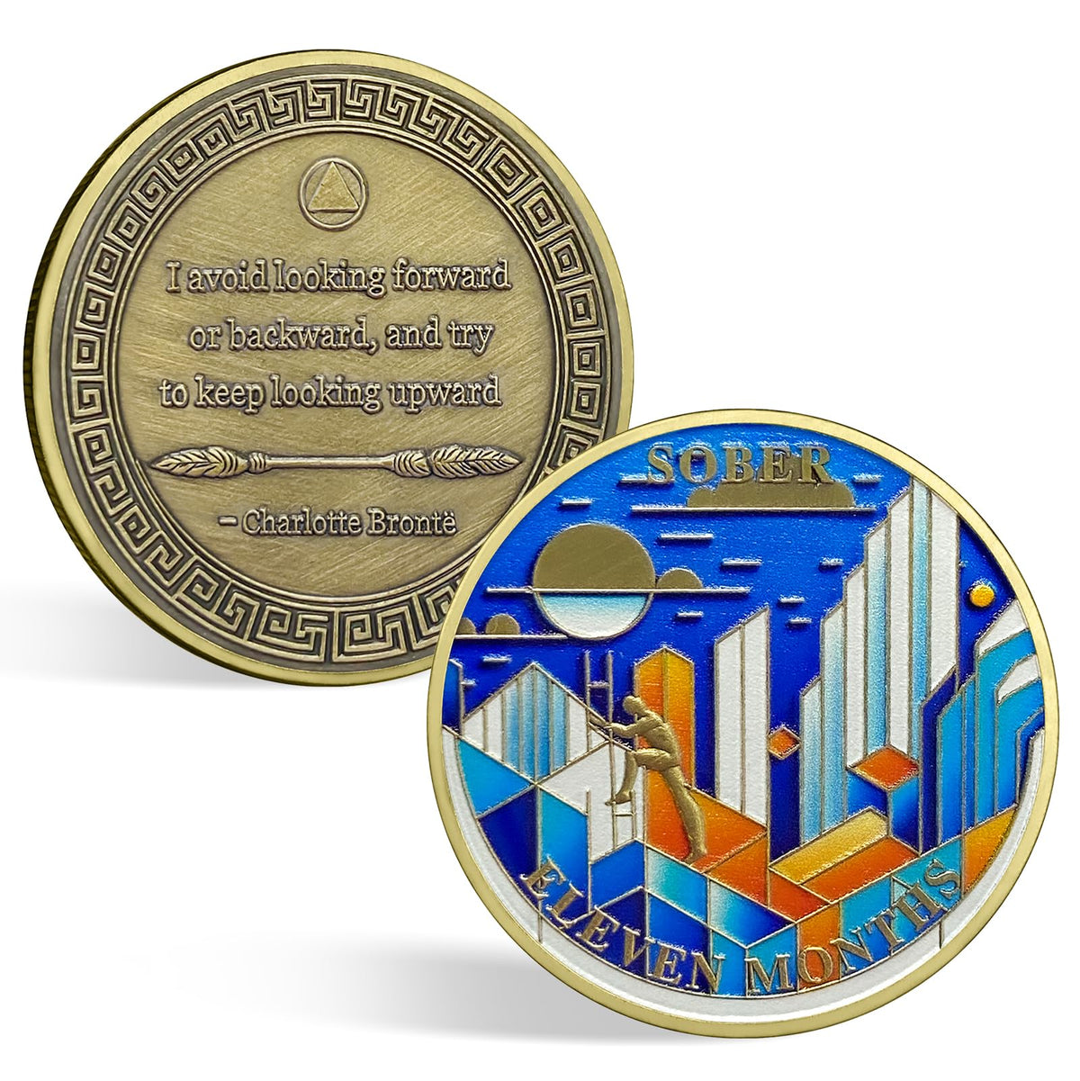 CHURYUML 11 Month Sobriety Coin Eleven Month Sobriety Chip Non-Religious AA Coins Sobriety Gifts for Women Men Original AA Recovery Medallions Alcoholics Anonymous Addiction Recovery Gift