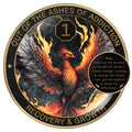 MilestoneMint Phoenix Sobriety Coin | AA Chip Medallion Gift Set with Coin Capsule Display Stand & Card for Sober Men & Women in Recovery | Sobriety Gifts for Anniversary Month & Year (1 Year)