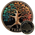 MilestoneMint Affirmation Sobriety Coin Gift Set | Tree of Life AA Chip Medallion with Token Capsule Stand & Card | Sobriety Gifts for Anniversary Month & Year for Men & Women in Recovery (3 Years)