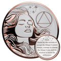 MilestoneMint Sobriety Coin Gift Set | Womans Serenity Token AA Chip Medallion with Capsule Display Stand & Card | Sobriety Gifts for Women in Recovery for Anniversary Month & Year (Rose Gold)