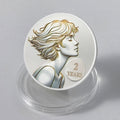 2 Year Sobriety Coin - Short-Haired Woman HA AA Medallions and Sobriety Chips AA Coins - Ideal Alcoholics Anonymous Sobriety Gifts for Women Celebrating Recovery and Strength