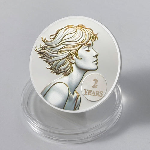 2 Year Sobriety Coin - Short-Haired Woman HA AA Medallions and Sobriety Chips AA Coins - Ideal Alcoholics Anonymous Sobriety Gifts for Women Celebrating Recovery and Strength