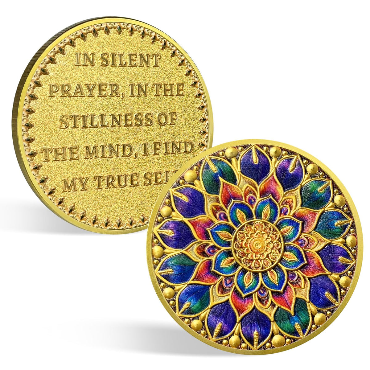 CHURYUML Mandala Meditation Sobriety Coin Non-Religious AA Coins Recovery Medallions Sober Chip Sobriety Gifts for Women Men Alcoholics Anonymous Addiction Recovery Gift