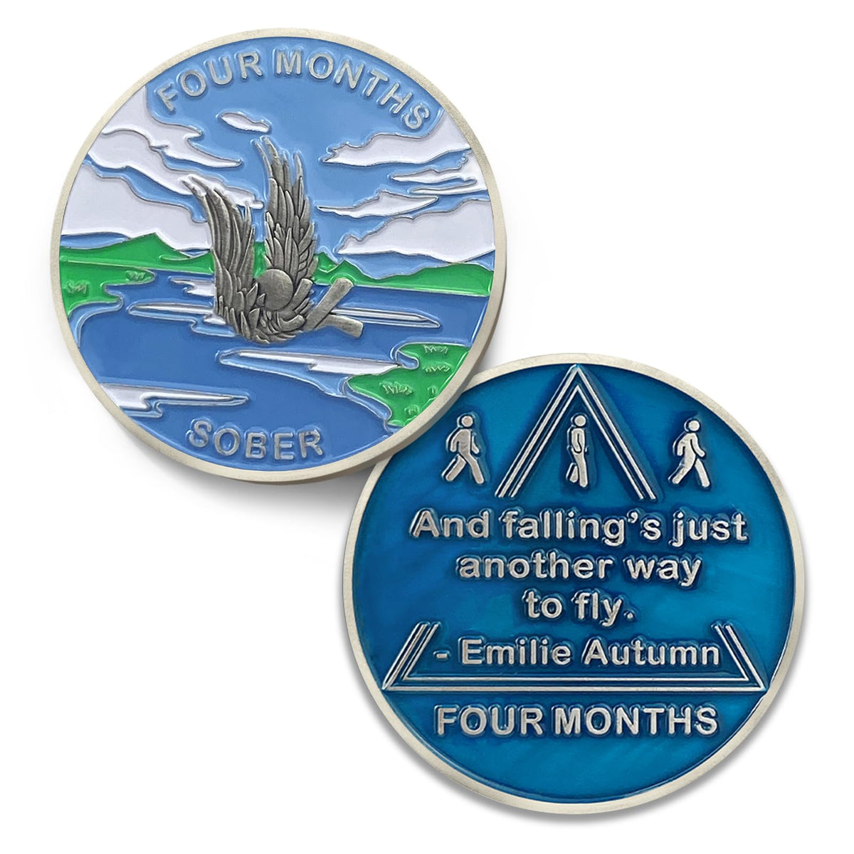 4 Month Sobriety Coin - Colorful Four Months Sober AA Coins - 1-12 Month Prime AA Chips and Medallions - Sobriety Chip Alcoholics Anonymous Gifts for Men Women