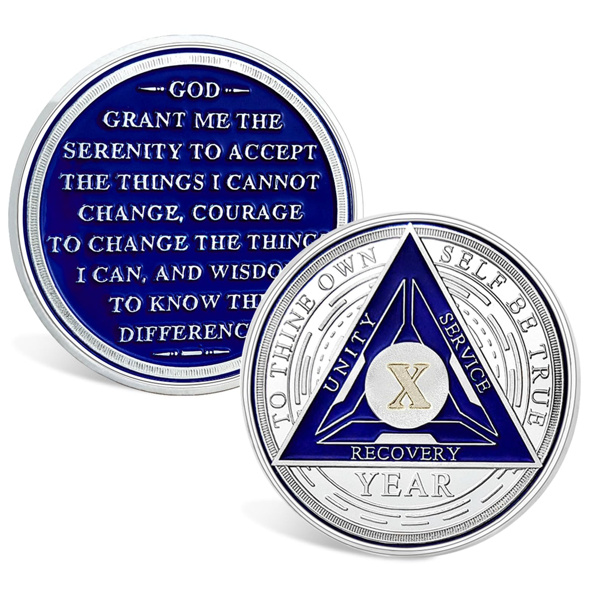 10 Year Sobriety Coin| Triplate Sobriety Chip| AA Chips Sobriety Gifts for Men Women Alcoholics Anonymous Gifts Addiction Recovery Gift Affirmation Token