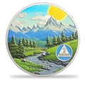 Imasoner 2 Month Sobriety Coin Gifts | Stream River Mountain Road for AA Chip Medallion with Coin Capsule Display Stand & Card | Sobriety Gifts for Month & Year for Men & Women in Recovery