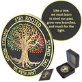 Tree of Life Sobriety Coin - AA Chips and Medallions - Celebrate Recovery with Affirmation and Motivation - Gift Box & Notecard Included