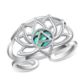 Feijiesi AA Sobriety Gifts Sterling Silver Alcoholics Anonymous Recovery Symbol Ring Lotus Alcoholics Anonymous Gifts for Women