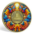 2 Year Sobriety Coin Gifts Set | Sunflower & Butterfly Design AA Chip Medallion with Coin Capsule Display Stand & Card | Sobriety Gifts for Anniversary Month & Year for Men & Women in Recovery