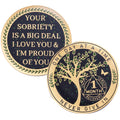 One Month Sobriety Coin AA Chips and Medallions Tree of Life Recovery Coins 30 Days Anniversary Token Sobriety Gifts for Men Women Alcoholics Anonymous Gifts
