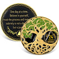 Ferreve Sobriety Coin Recovery Coin Anniversary Token Sobriety Gifts AA Medallion Alcoholics Anonymous Medallion for Women Men in Recovery(24 Hours)